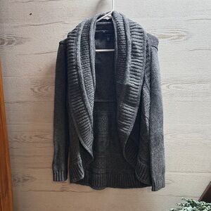 Lands End Gray long sleeve slouchy cardigan sweater size MP
